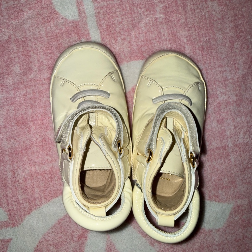 Buscemi Kids Cream Patent Leather High-Top Sneakers - Picture 4 of 4
